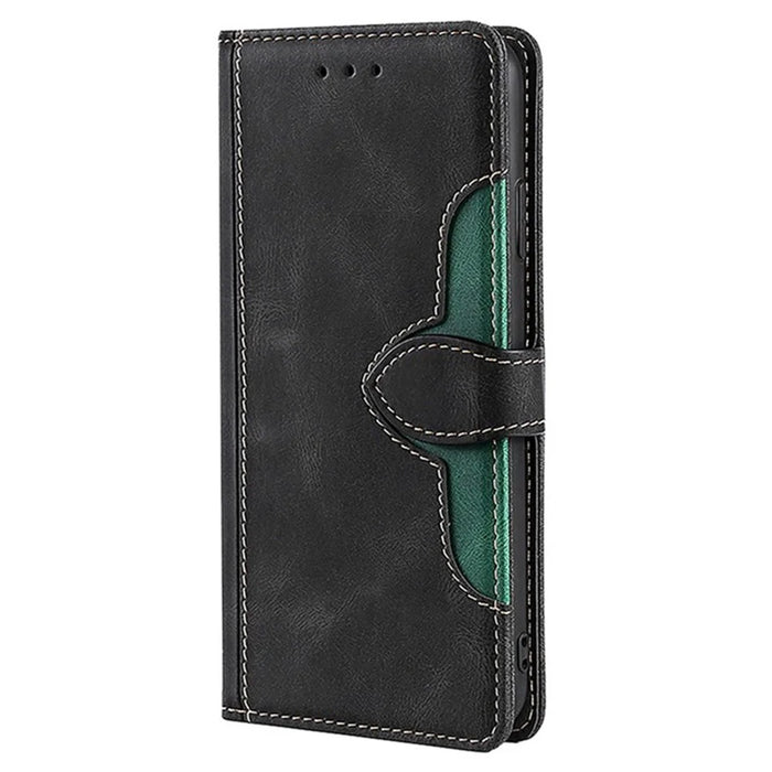 For Realme 14 Pro 5G Case Leather Wallet Phone Cover with Straw Hat Magnetic Clasp - Black - 7