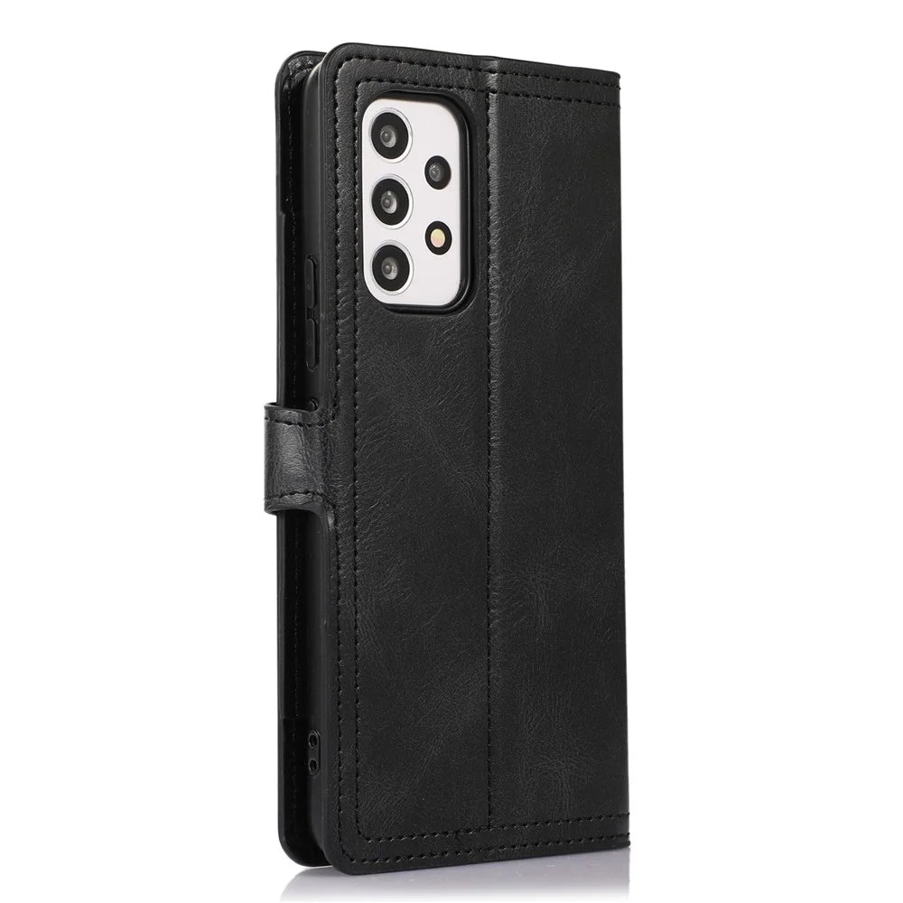 Zipper Pocket Phone Case For Samsung Galaxy A23 5G (Global Version) / 4G Shockproof PU Leather Phone Cover Wallet Stand with Magnetic Buckle - Black - 7