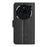 For Nothing Phone (3a) Pro Case Calf Texture Leather Wallet Phone Cover - Black - 5
