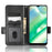 For Realme C33 4G  Imprinted Triangle Pattern PU Leather Phone Case Magnetic Handbag Hand Strap Flip Stand Wallet Cover - Black - 2