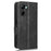 For Realme C33 4G  Imprinted Triangle Pattern PU Leather Phone Case Magnetic Handbag Hand Strap Flip Stand Wallet Cover - Black - 5