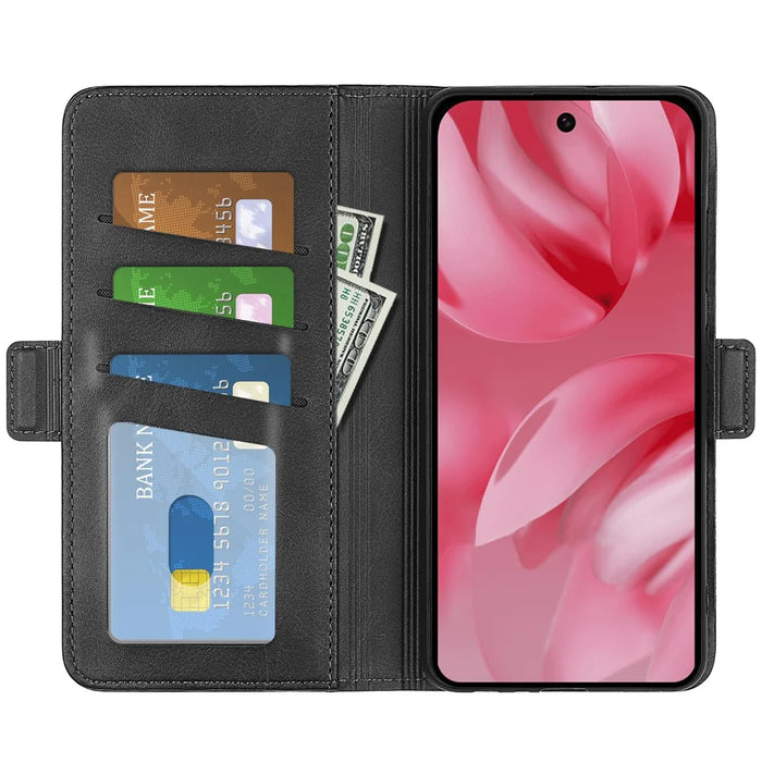 For Google Pixel 10 Case Calf Texture Leather Wallet Phone Cover - Black - 2