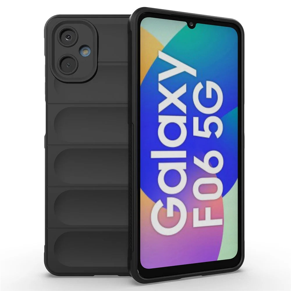 For Samsung Galaxy F06 5G  /  M06 5G Case Anti-Drop Soft TPU Rugged Phone Back Cover - Black - 1