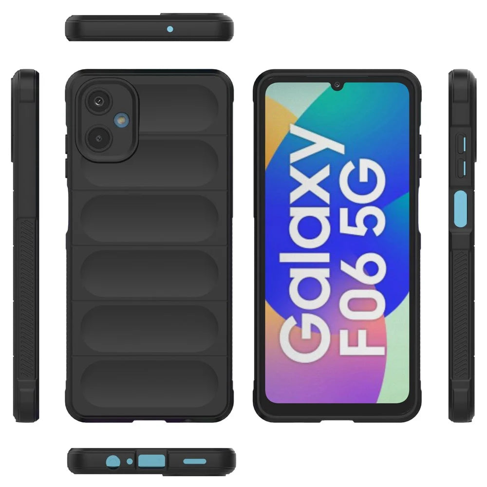 For Samsung Galaxy F06 5G  /  M06 5G Case Anti-Drop Soft TPU Rugged Phone Back Cover - Black - 5