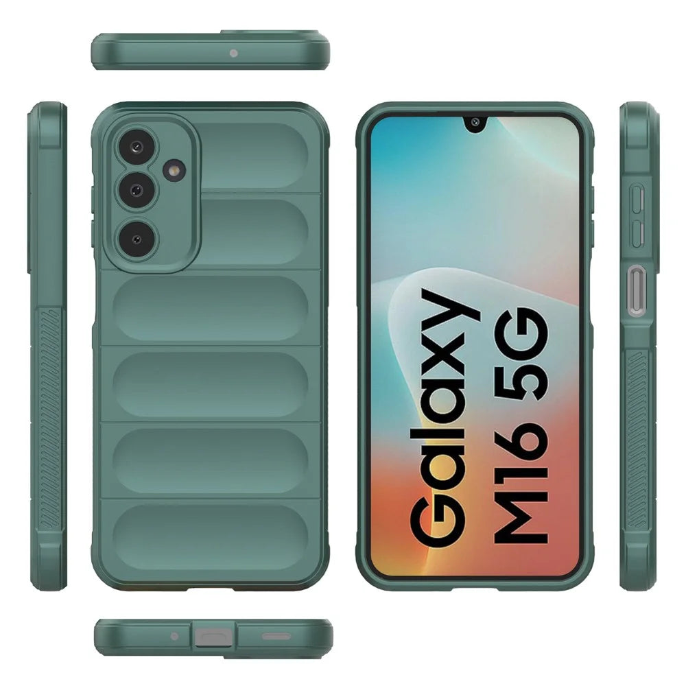For Samsung Galaxy M16 5G / F16 5G Case Anti-Drop Soft TPU Rugged Phone Back Cover - Green - 5