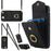 For iPhone 17e / 16e Case RFID Blocking Card Bag Leather + TPU Crossbody Phone Cover with Ring Kickstand - Black - 1