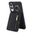 For Samsung Galaxy S25 Edge Case Zipper RFID Blocking Retro Leather + TPU Phone Cover with Kickstand - Black - 1
