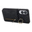 For Samsung Galaxy S25 Edge Case Zipper RFID Blocking Retro Leather + TPU Phone Cover with Kickstand - Black - 2