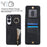 For Samsung Galaxy S25 Edge Case Zipper RFID Blocking Retro Leather + TPU Phone Cover with Kickstand - Black - 3