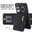 For Samsung Galaxy S25 Edge Case Zipper RFID Blocking Retro Leather + TPU Phone Cover with Kickstand - Black - 4