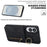 For Samsung Galaxy S25 Edge Case Zipper RFID Blocking Retro Leather + TPU Phone Cover with Kickstand - Black - 5