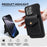 For iPhone 16 Pro Max Case Litchi Textured PU + TPU Phone Cover with Card Holder, Strap - Black - 2