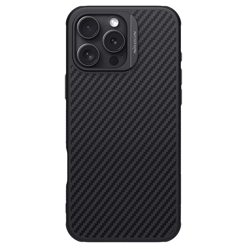 NILLKIN For iPhone 16 Pro Max Magnetic Case Carbon Fiber Texture TPU + PC Shockproof Phone Cover - Black - 1