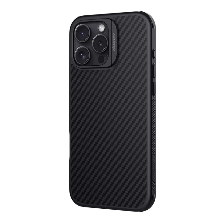 NILLKIN For iPhone 16 Pro Max Magnetic Case Carbon Fiber Texture TPU + PC Shockproof Phone Cover - Black - 2