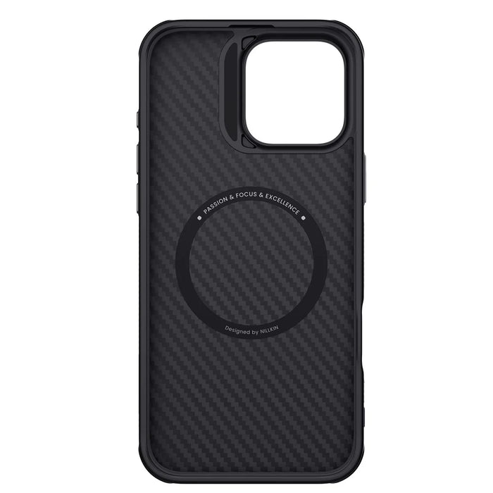 NILLKIN For iPhone 16 Pro Max Magnetic Case Carbon Fiber Texture TPU + PC Shockproof Phone Cover - Black - 3