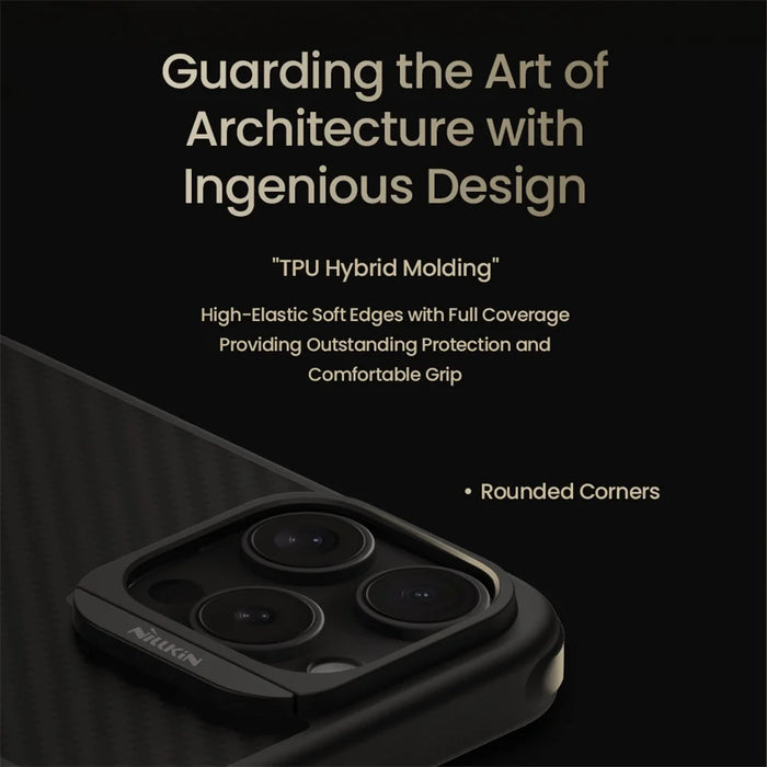 NILLKIN For iPhone 16 Pro Max Magnetic Case Carbon Fiber Texture TPU + PC Shockproof Phone Cover - Black - 7