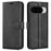 For Google Pixel 10 Stand Case Anti-Scratch Calf Texture Leather Phone Cover - Black - 1
