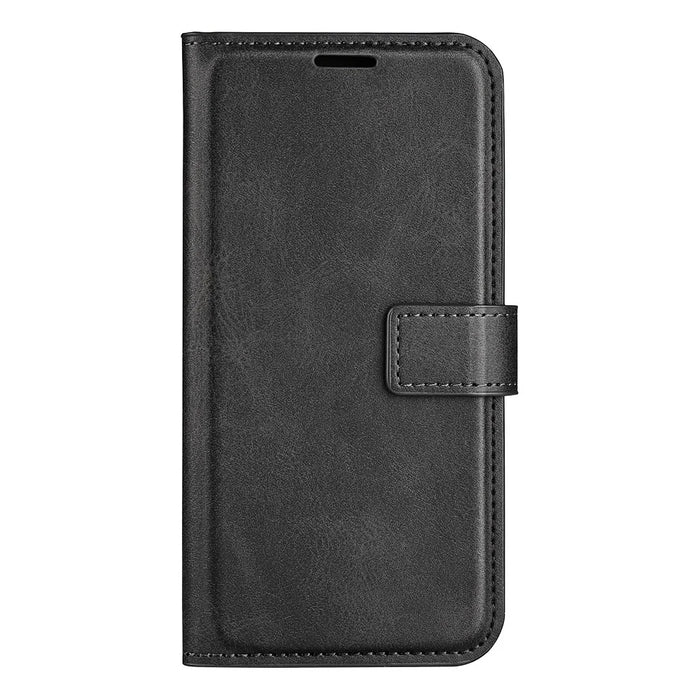 For Google Pixel 10 Stand Case Anti-Scratch Calf Texture Leather Phone Cover - Black - 7