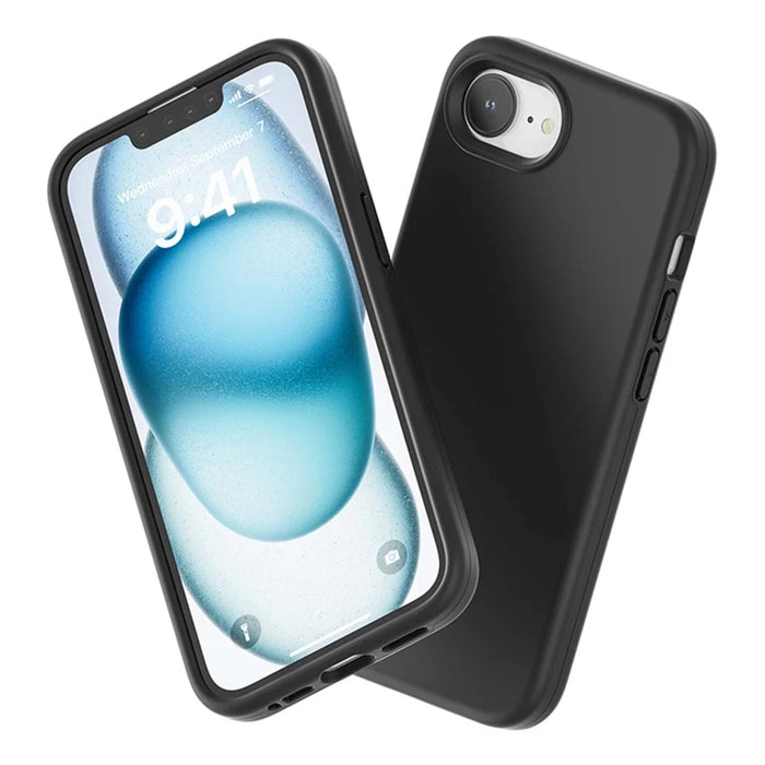 For iPhone 17e / 16e Case TPU + PC Matte Phone Back Cover - Black - 6