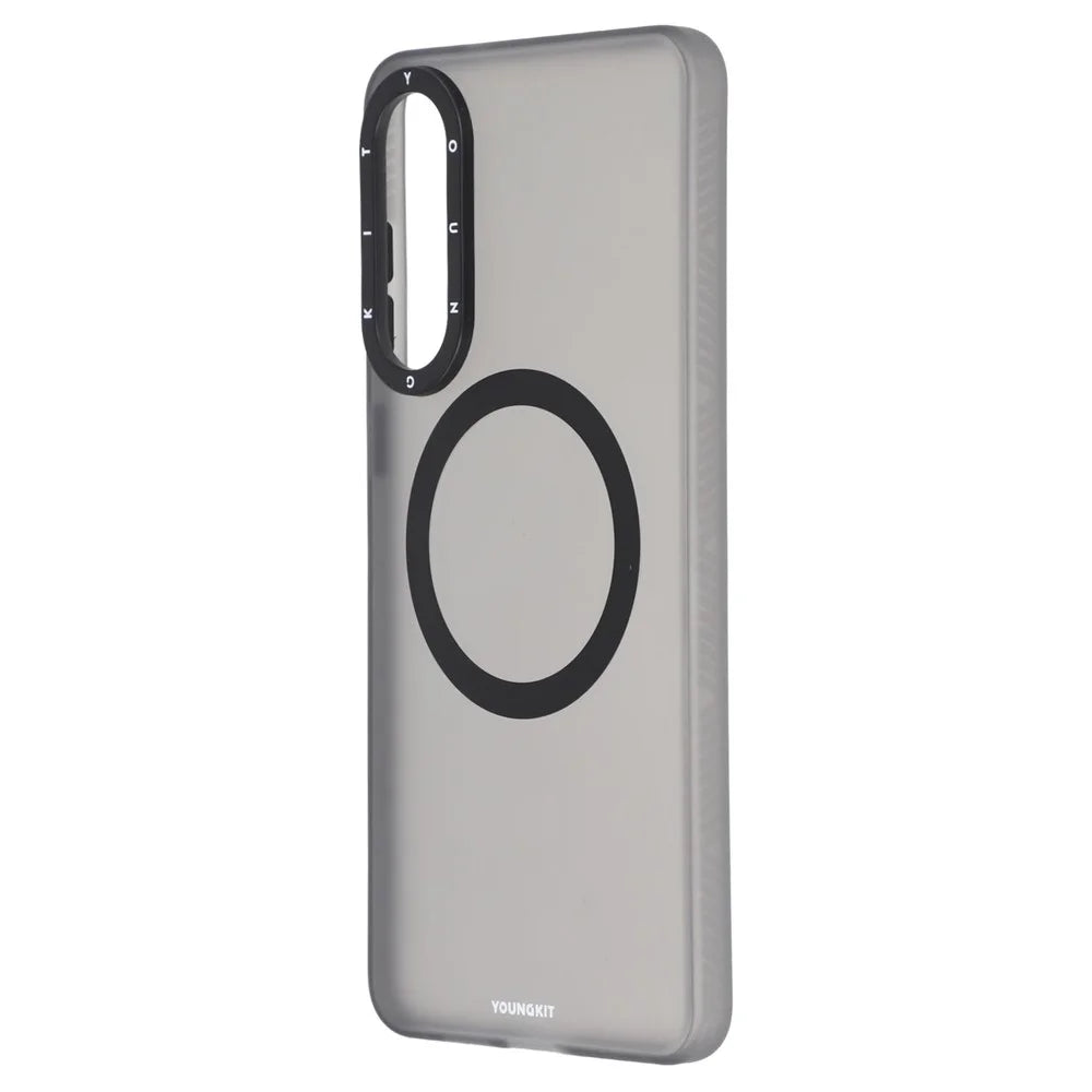 YOUNGKIT For Samsung Galaxy S25 Edge Matte Magnetic Case PET TPU Phone Cover - Transparent Black - 4