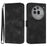 For Nothing Phone (3a) Pro Wallet Case Line Imprinted PU Leather Phone Cover with Strap - Black - 1