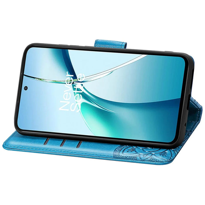 For Nothing Phone (3a) Case with Strap Butterfly Pattern PU Leather Wallet Phone Cover - Blue - 4