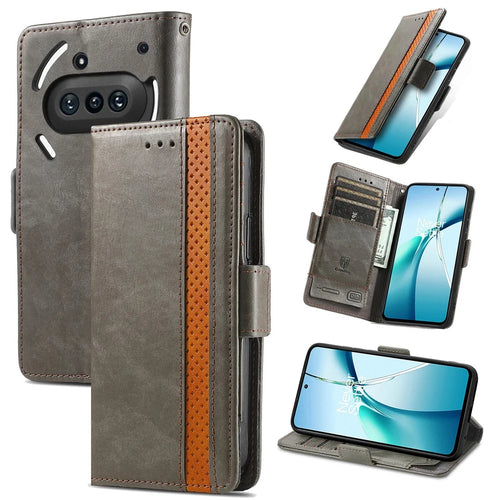 CASENEO For Nothing Phone (3a) Phone Cases  PU Leather Cover Stand with RFID Blocking Wallet - Grey - 1
