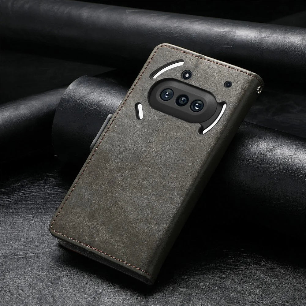 CASENEO For Nothing Phone (3a) Phone Cases  PU Leather Cover Stand with RFID Blocking Wallet - Grey - 6