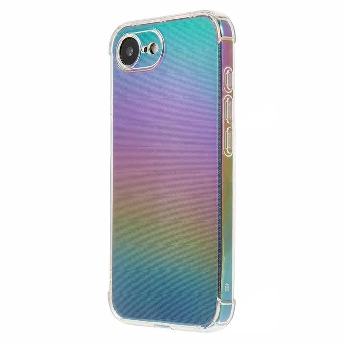 For iPhone 17e / 16e Protective Case TPU Clear Phone Cover with Gradient Paper Card - 1