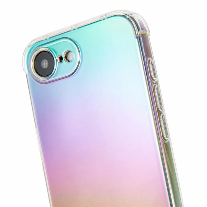 For iPhone 17e / 16e Protective Case TPU Clear Phone Cover with Gradient Paper Card - 5