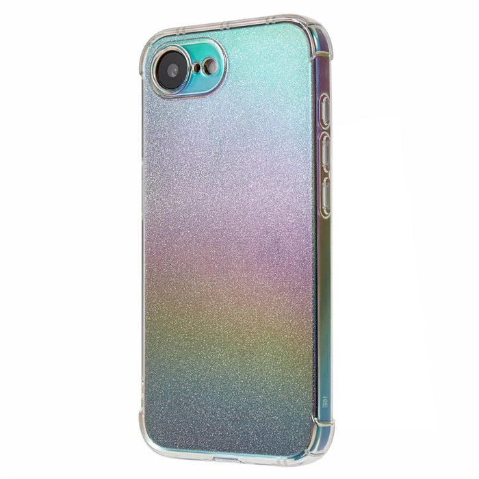 For iPhone 17e / 16e Case TPU Protective Phone Cover with Gradient Glitter Card - Black - 1