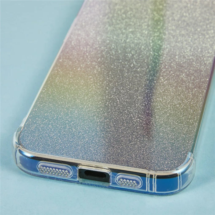 For iPhone 17e / 16e Case TPU Protective Phone Cover with Gradient Glitter Card - Black - 4