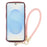 For Samsung Galaxy S25 Case Kickstand Electroplating Wave Frame Love Printing TPU Back Cover with Hand Strap - Rose Pink - 2