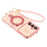 For Samsung Galaxy S25 Case Kickstand Electroplating Wave Frame Love Printing TPU Back Cover with Hand Strap - Rose Pink - 5