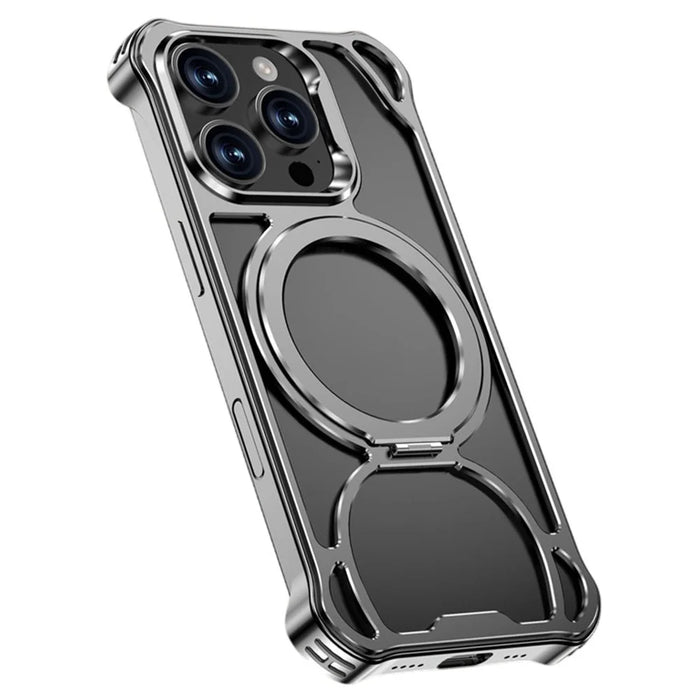 For iPhone 16 Pro Case Compatible with MagSafe Shockproof Aluminum Alloy Kickstand Phone Back Cover - 1