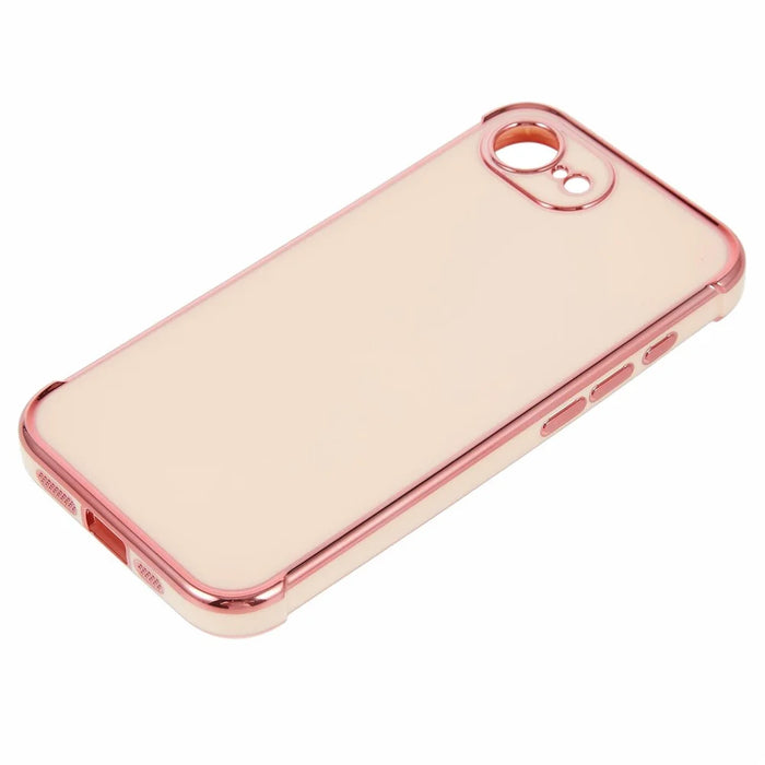 For iPhone 17e / 16e Case Electroplated Frame TPU Soft Phone Cover - Pink - 3