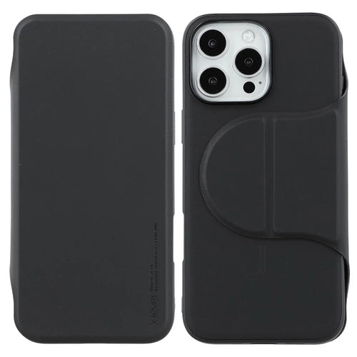 X-LEVEL For iPhone 16 Pro Max Magnetic Case Leather Flip Stand Phone Cover with Card Holder Detachable Design - Black - 1