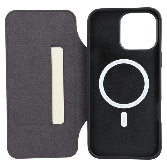 X-LEVEL For iPhone 16 Pro Max Magnetic Case Leather Flip Stand Phone Cover with Card Holder Detachable Design - Black - 6