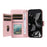 For Google Pixel 10 Pro / 10 / 9 Pro / 9 Case with Multi-Card Holder and Strap PU Leather Phone Cover Stand - Rose Gold - 2