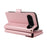 For Google Pixel 10 Pro / 10 / 9 Pro / 9 Case with Multi-Card Holder and Strap PU Leather Phone Cover Stand - Rose Gold - 6
