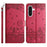 For Samsung Galaxy A56 5G Case with Wrist Strap Leather Phone Cover Wall Cats Pattern - Red - 1