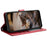 For Samsung Galaxy A56 5G Case with Wrist Strap Leather Phone Cover Wall Cats Pattern - Red - 2