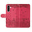 For Samsung Galaxy A56 5G Case with Wrist Strap Leather Phone Cover Wall Cats Pattern - Red - 4