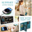 CASEME 008 Series for iPhone 14 Pro Max Multi-Functional Detachable Magnetic Phone Case PU Leather Stand Zipper Pocket Wallet Cover with Strap - Blue - 7