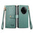 For Realme 14 Pro+ 5G Case RFID Blocking Zipper Pocket Leather Wallet Phone Cover with Strap - Green - 2