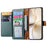 For Realme 14 Pro+ 5G Case RFID Blocking Zipper Pocket Leather Wallet Phone Cover with Strap - Green - 3
