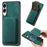 For Samsung Galaxy S25 Edge Magnetic Case Leather Back Cover with Detachable Card Holder - Green - 1