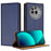 For Nothing Phone (3a) Pro Case L-Shaped Grid Pattern Leather Stand Phone Cover with Card Slots - Blue - 1