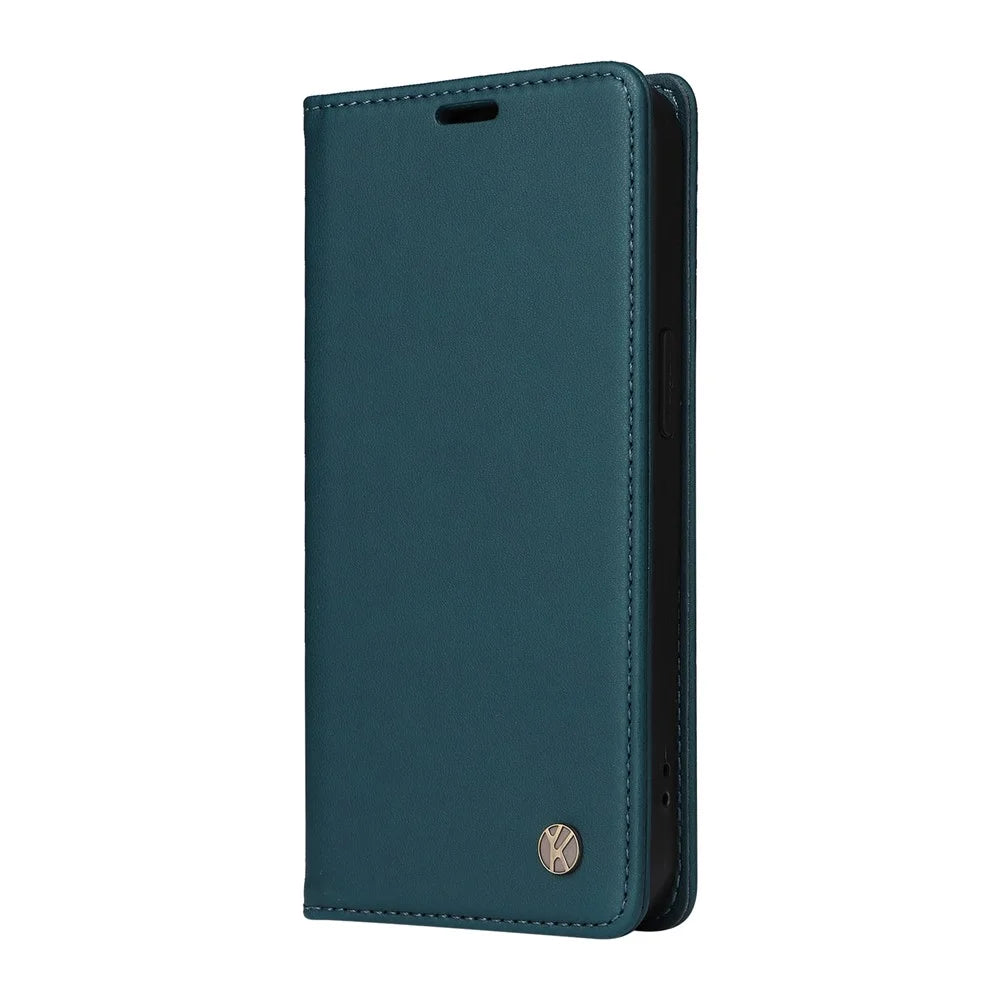 YIKATU For Samsung Galaxy A56 5G Phone Cases  Magnetic Closure PU Leather Mobile Cover  - Green - 5