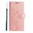 For Samsung Galaxy A25e Leather Wallet Case Butterfly Flower Imprinted Phone Cover with Strap - Rose Gold - 6